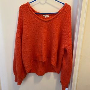 Orange Madewell cropped sweater